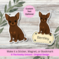 Personalized Short Haired Chihuahua Dog Sticker - Chocolate