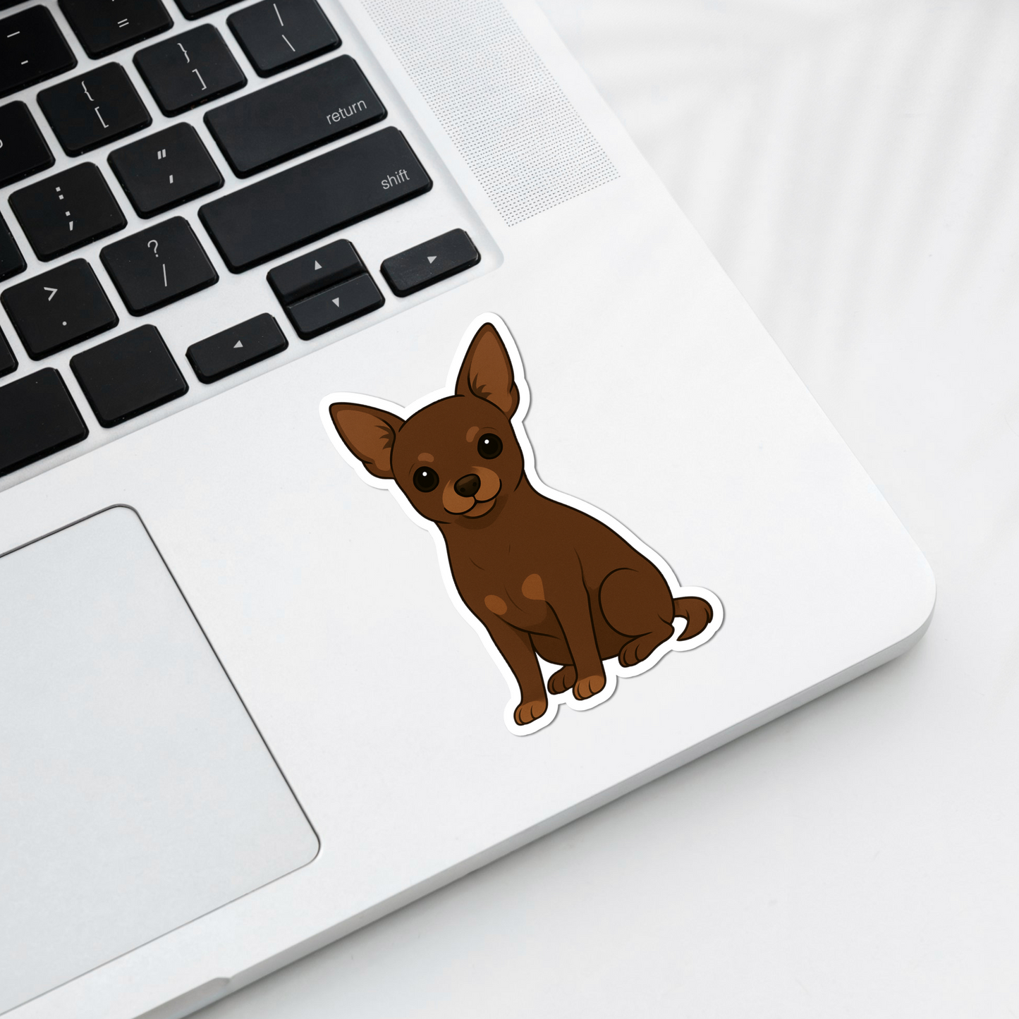 Custom Chihuahua Dog Sticker - Short Haired Chocolate | Personalized with Name
