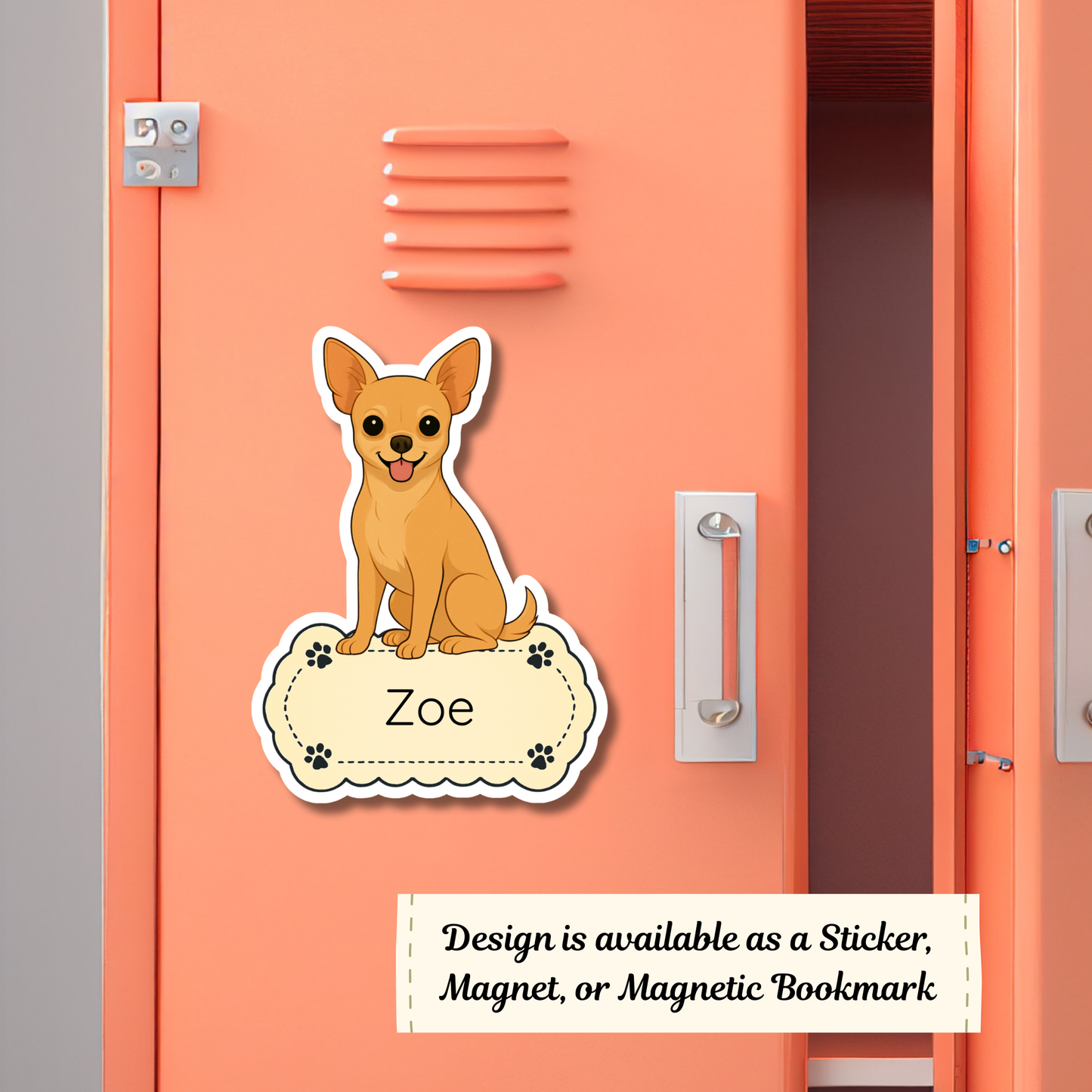 Custom Short Haired Chihuahua Dog Magnet - Fawn