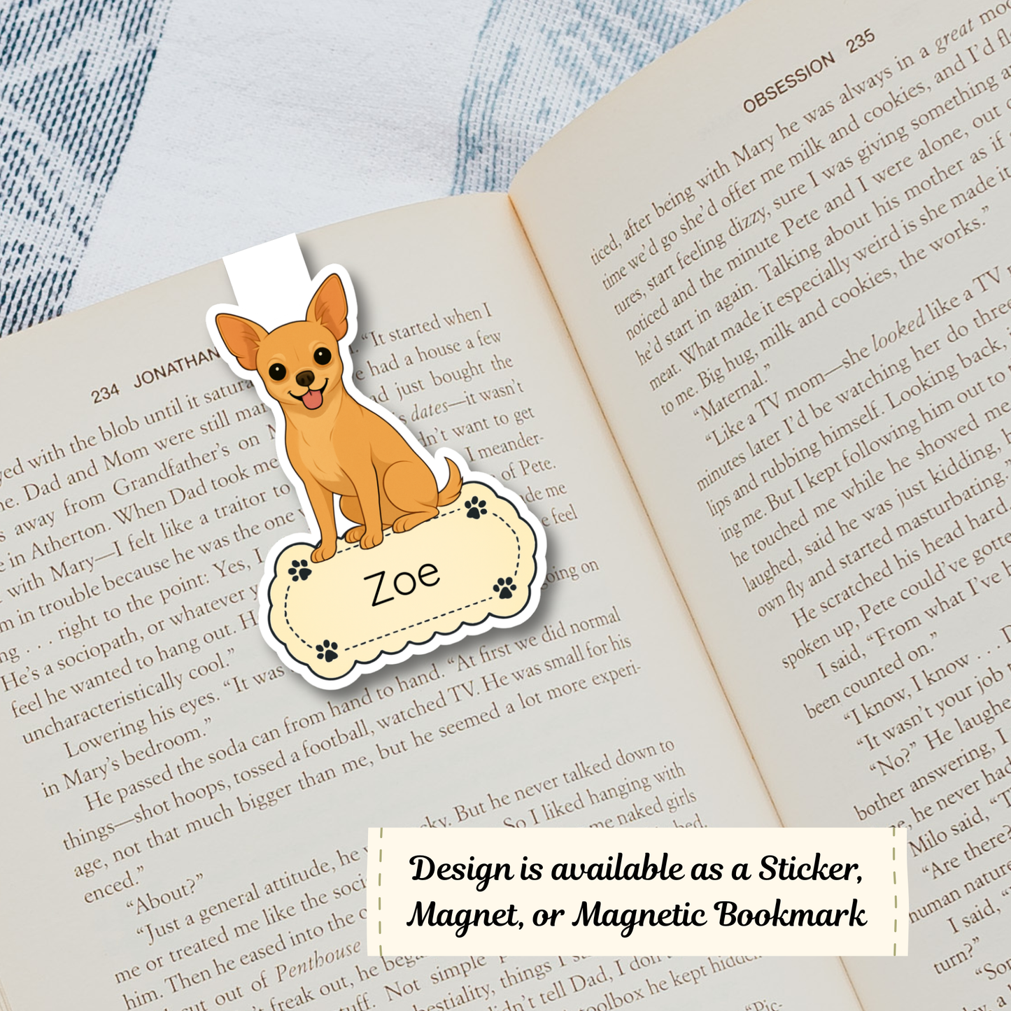 Custom Short Haired Chihuahua Dog Magnet - Fawn