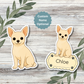 Custom Chihuahua Dog Sticker - Short Haired White | Personalized with Name