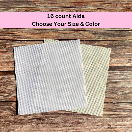 16 Count Aida for Cross Stitch - Multiple Sizes Available