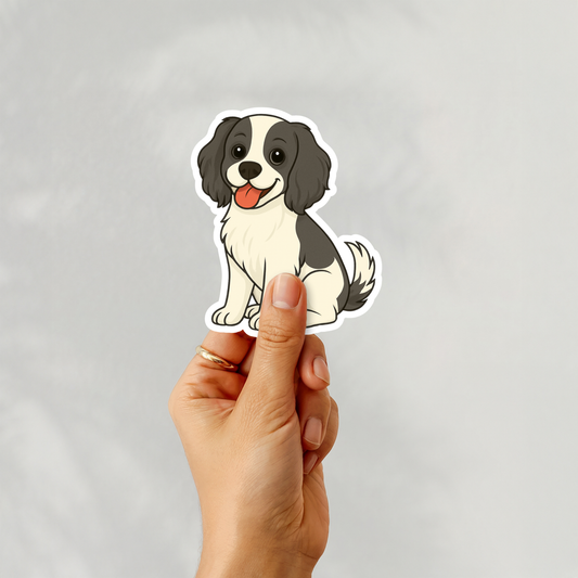 Custom Cockalier Dog Magnet - Black and White | Personalized with Pet Name