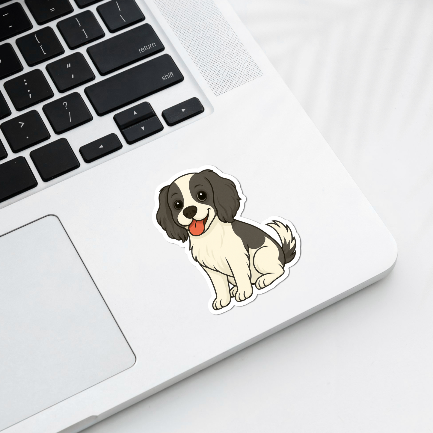 Custom Cockalier Dog Sticker - Black and White | Personalized with Name