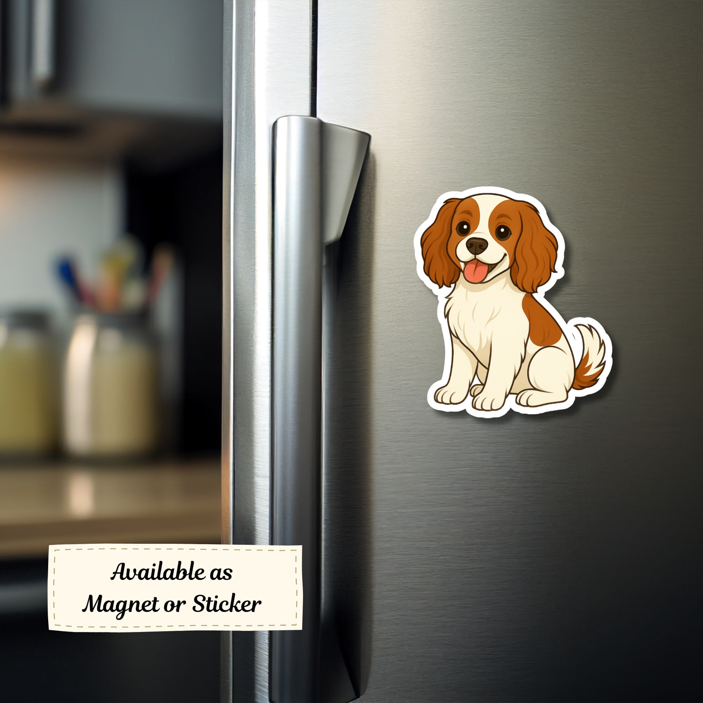 Custom Cockalier Dog Sticker - Blenheim | Personalized with Name