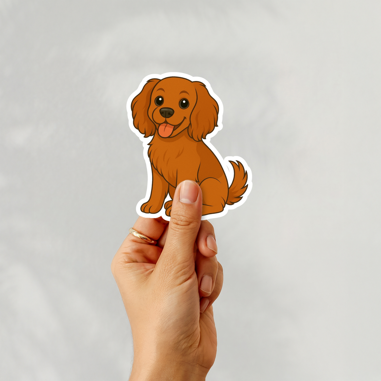 Custom Cockalier Dog Sticker - Ruby | Personalized with Name