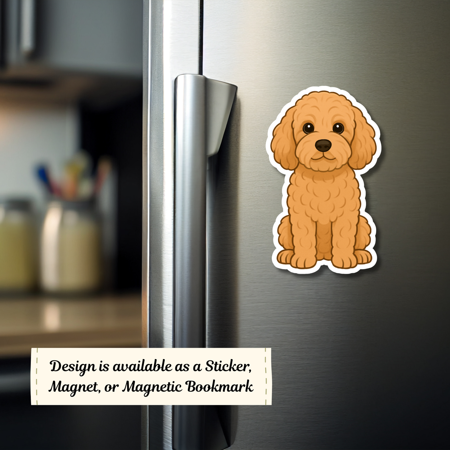 Custom Cockapoo Dog Magnet / Bookmark - Apricot