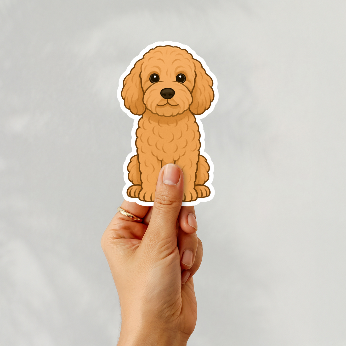 Custom Cockapoo Dog Sticker - Apricot | Personalized with Name