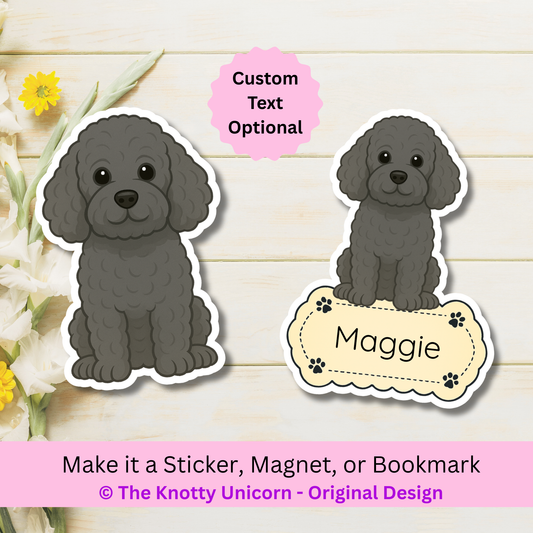 Custom Cockapoo Dog Magnet / Bookmark - Black
