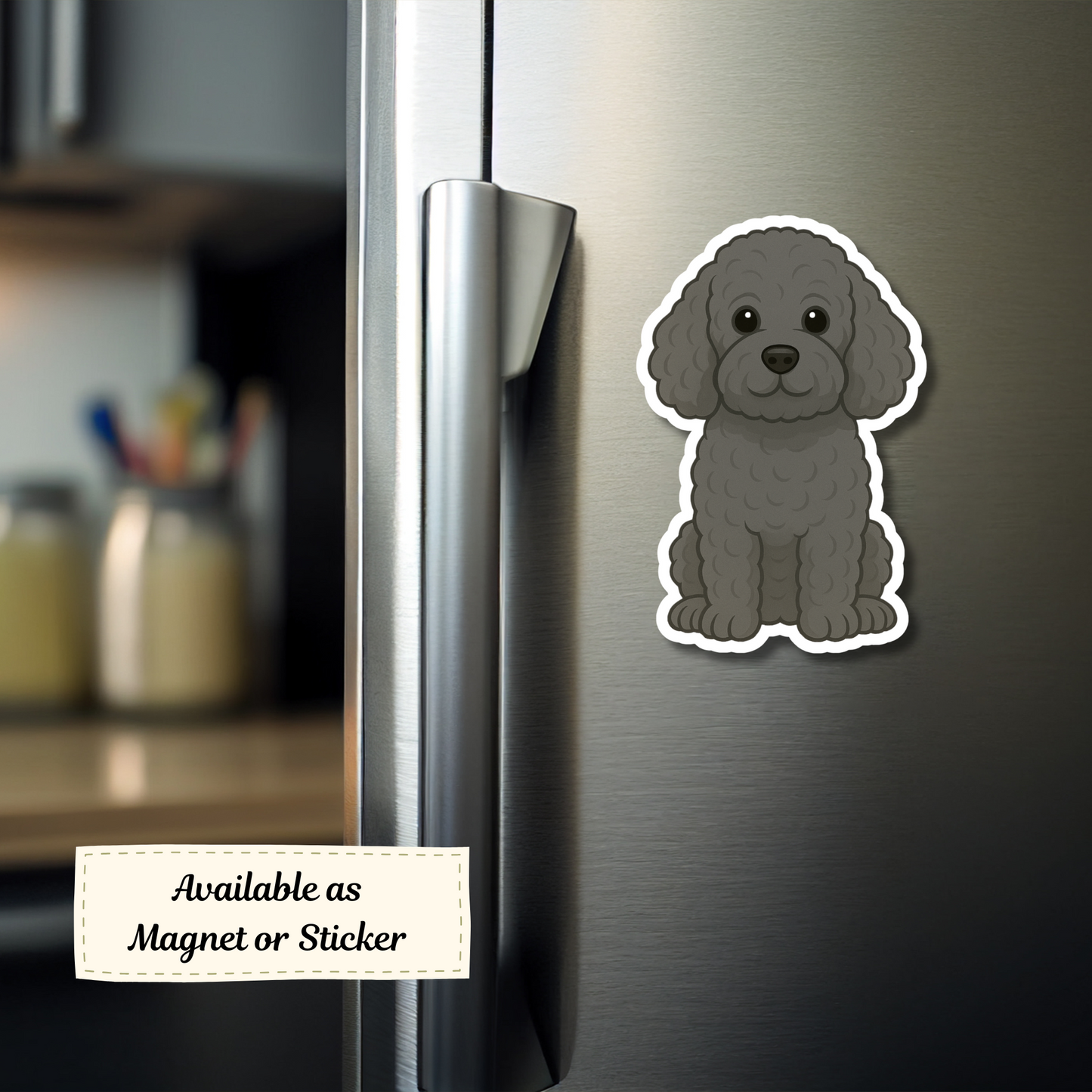 Autocollant personnalisé Cockapoo - Noir | Personnalisable avec nom