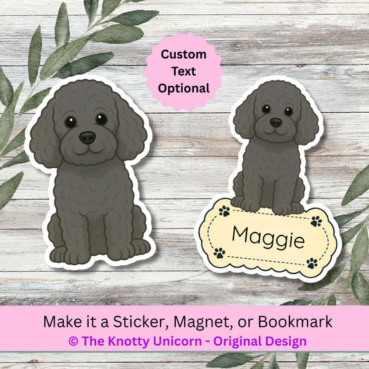 Personalized Cockapoo Dog Sticker - Black