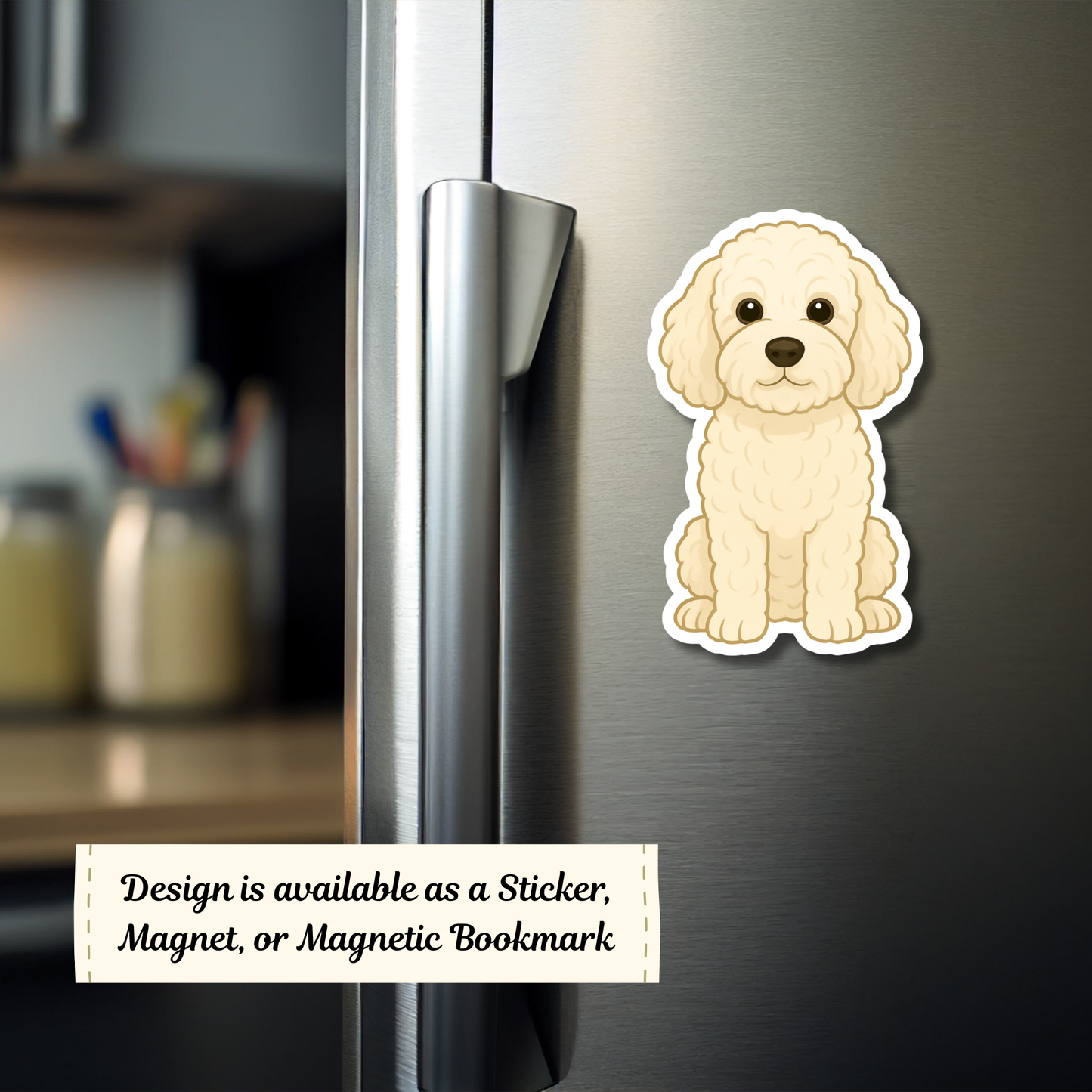 Custom Cockapoo Dog Magnet / Bookmark - Cream
