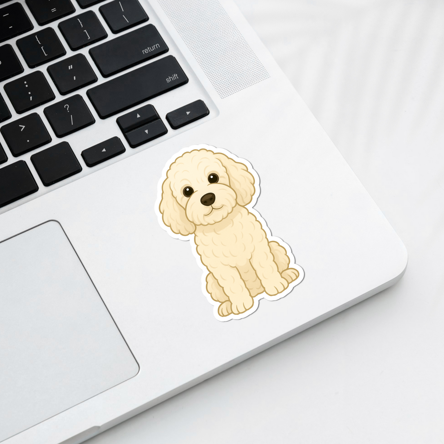 Aimant personnalisé pour chien Cockapoo - Crème | Personnalisable avec le nom de l'animal