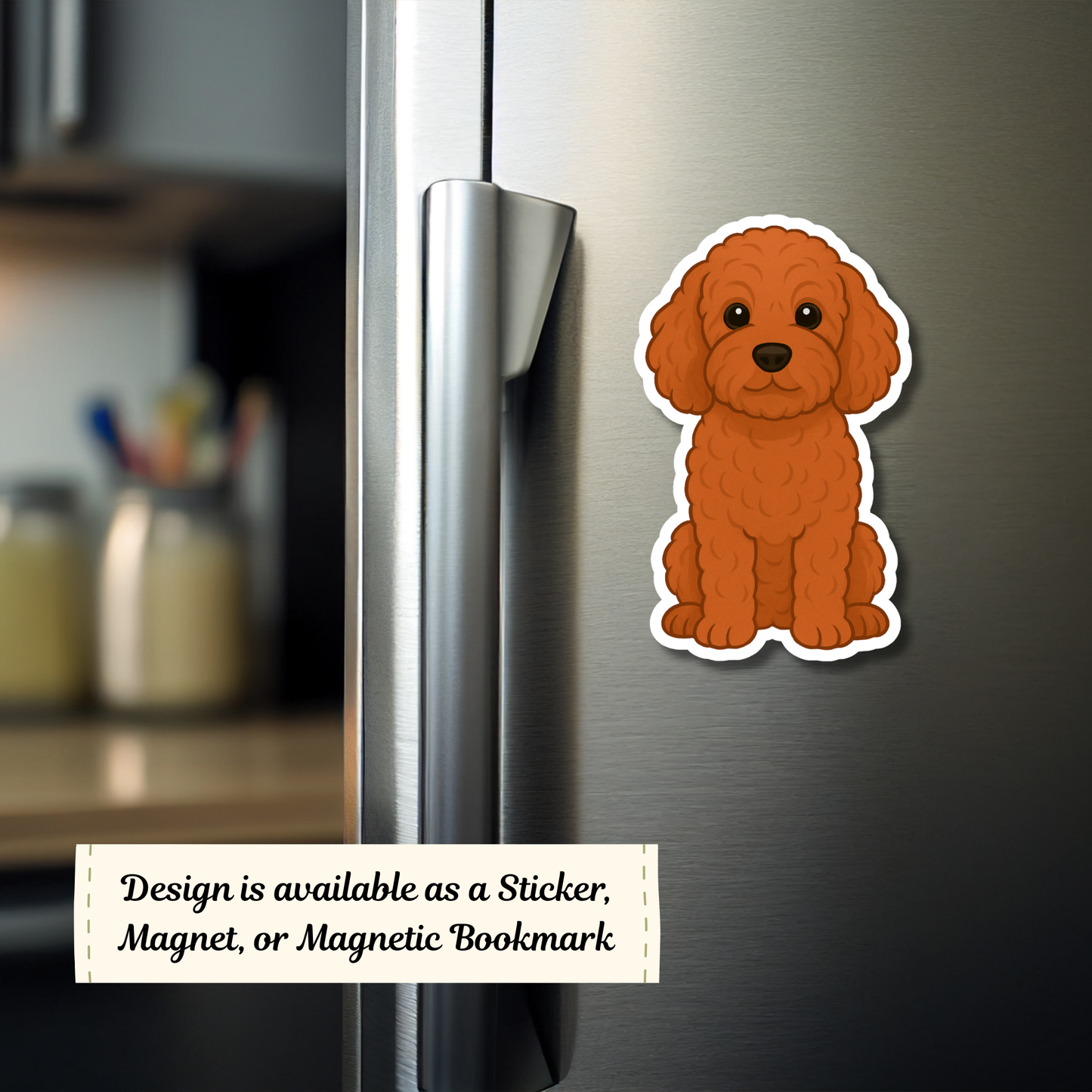 Custom Cockapoo Dog Magnet / Bookmark - Red