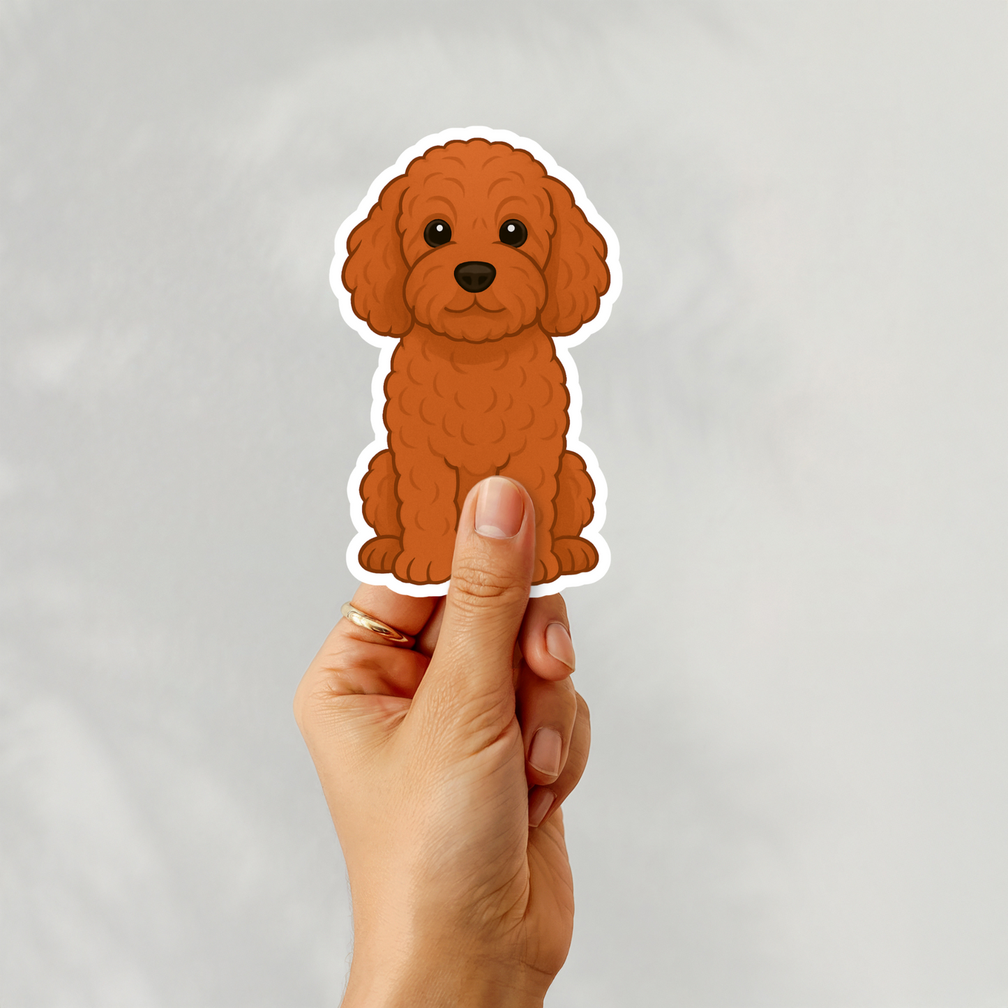 Aimant personnalisé pour chien Cockapoo - Rouge | Personnalisable avec le nom de l'animal