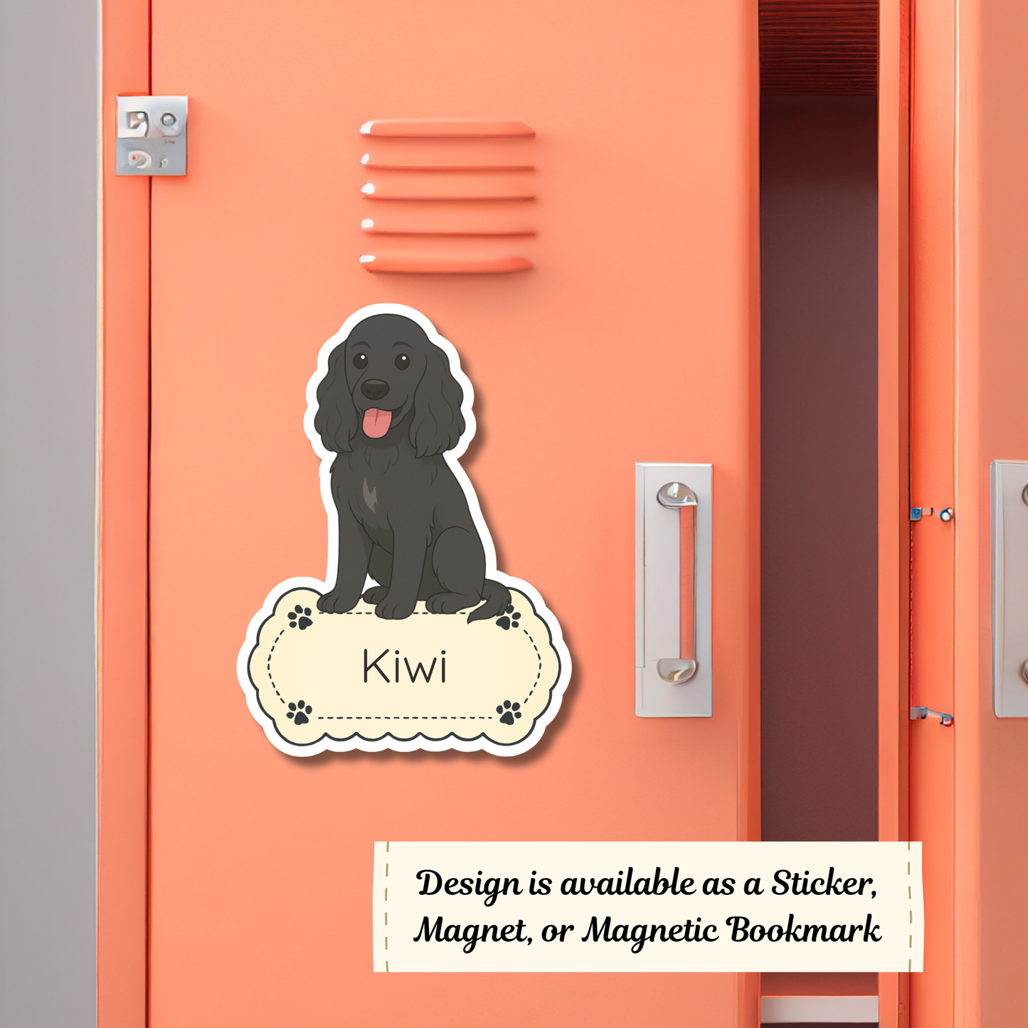 Personalized Cocker Spaniel Dog Sticker - Black