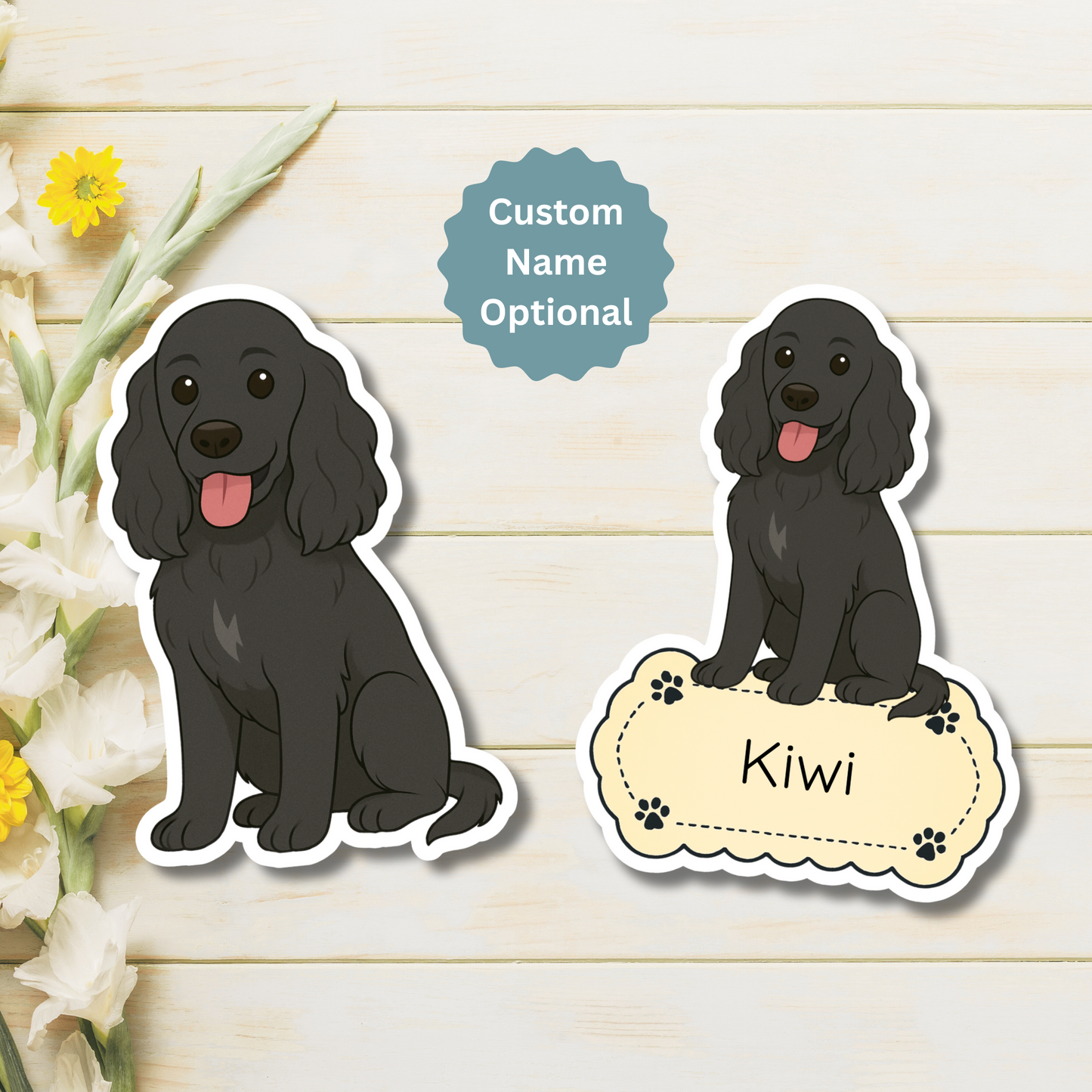 Custom Cocker Spaniel Dog Magnet - Black | Personalized with Pet Name