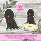 Personalized Cocker Spaniel Dog Sticker - Black
