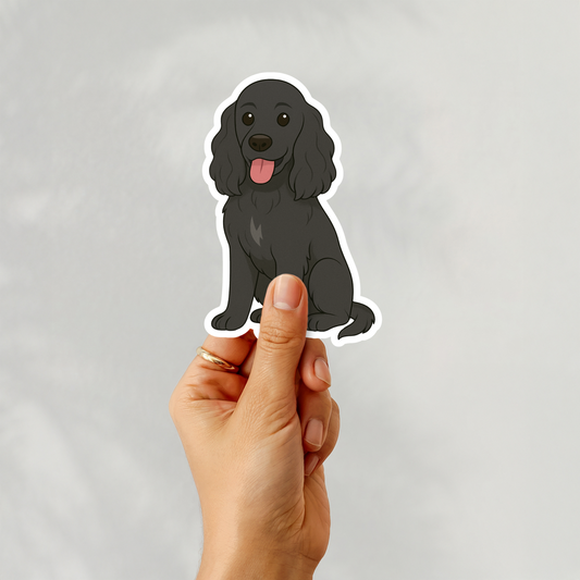 Autocollant personnalisé pour chien Cocker Spaniel - Noir | Personnalisable avec nom