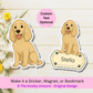 Custom Cocker Spaniel Dog Magnet / Bookmark - Buff