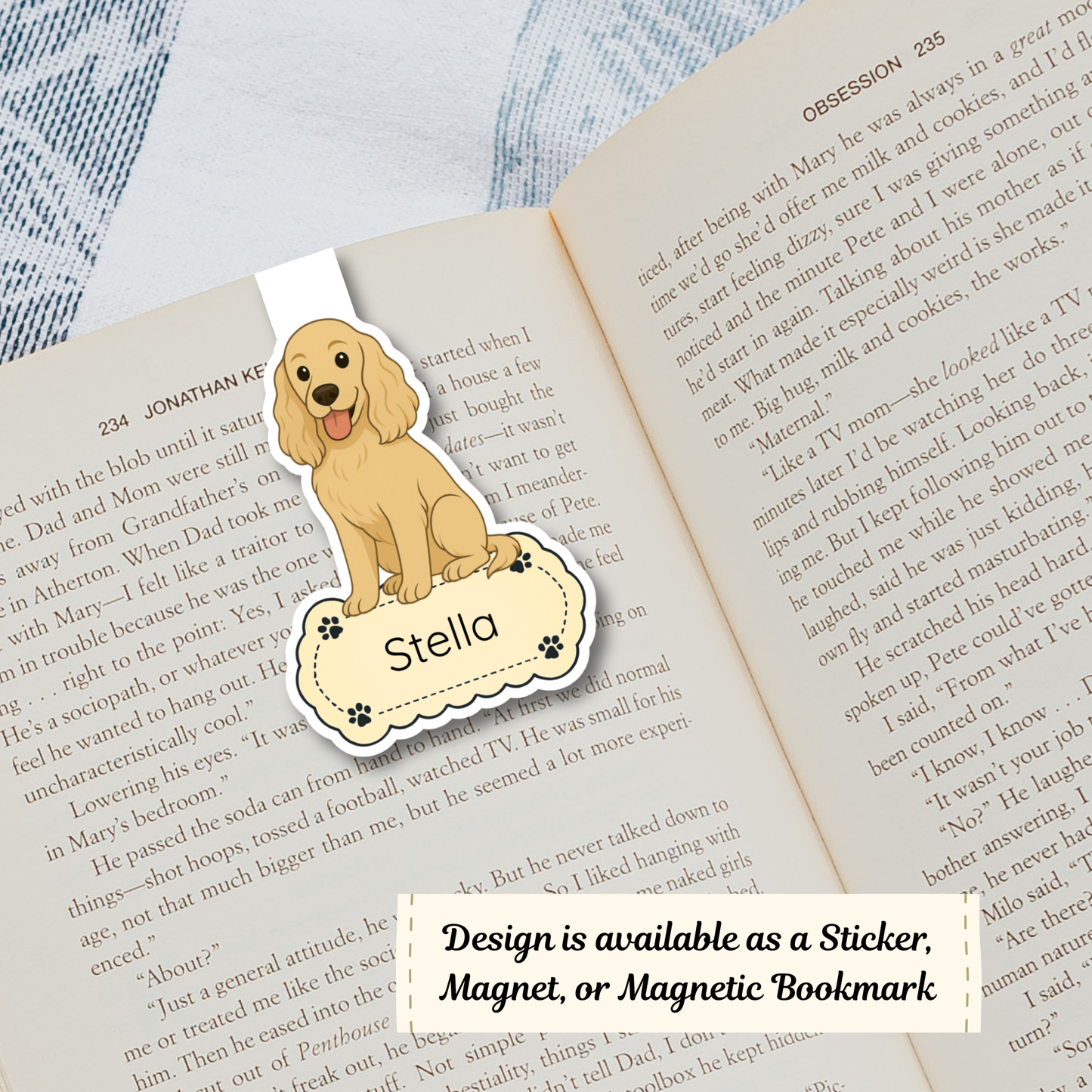 Personalized Cocker Spaniel Dog Sticker - Buff