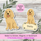 Personalized Cocker Spaniel Dog Sticker - Buff