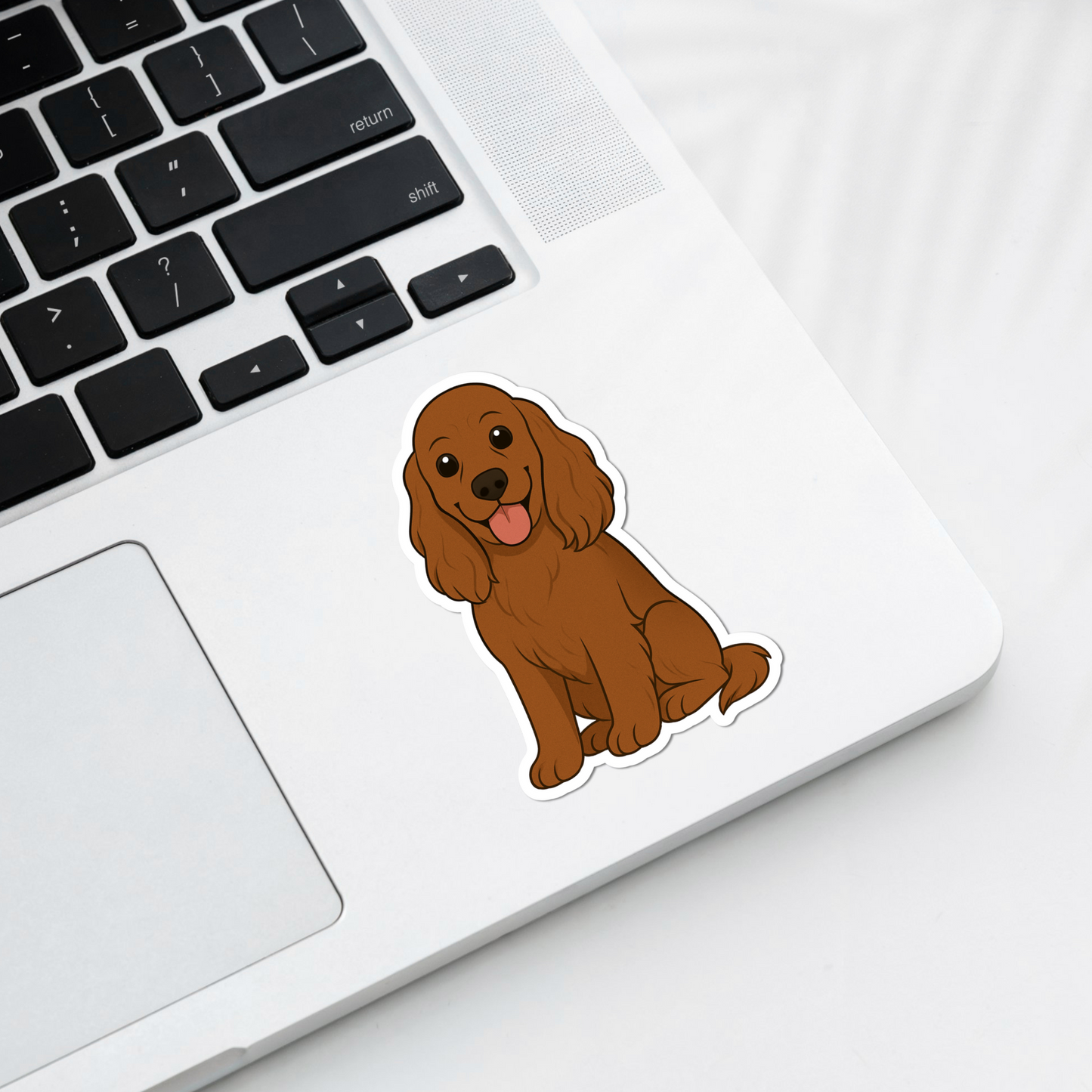 Autocollant personnalisé Cocker Spaniel - Chocolat | Personnalisé avec nom