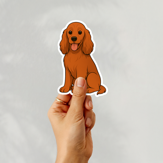 Autocollant personnalisé pour chien Cocker Spaniel - Rouge | Personnalisable avec nom
