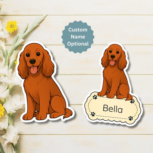 Custom Cocker Spaniel Dog Magnet - Red | Personalized with Pet Name