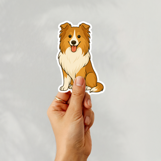 Custom Collie Dog Magnet - Sable and White | Personalized with Pet Name