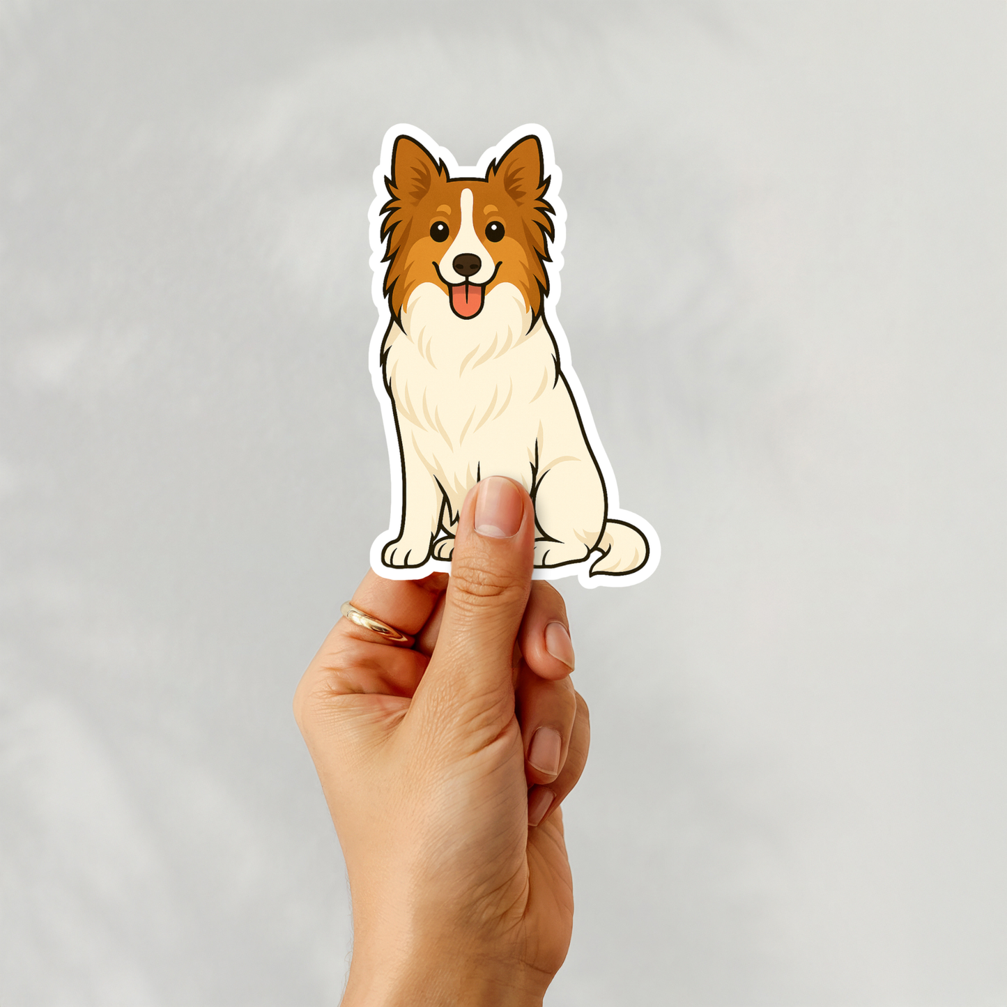 Custom Collie Dog Sticker - White | Personalized with Name