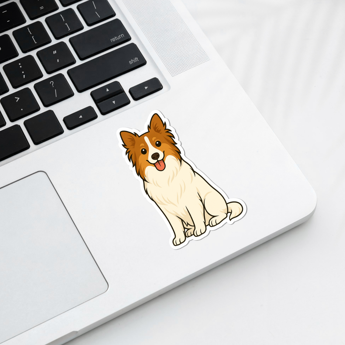 Custom Collie Dog Sticker - White | Personalized with Name