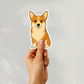 Autocollant personnalisé Pembroke Corgi - Rouge et blanc | Personnalisable avec votre nom