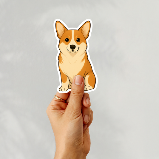 Custom Pembroke Corgi Dog Magnet - Red and White | Personalized with Pet Name