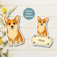 Aimant personnalisé pour chien Pembroke Corgi – Rouge et blanc | Personnalisable avec le nom de l'animal