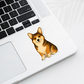 Autocollant personnalisé Pembroke Corgi – Sable et blanc | Personnalisable avec votre nom