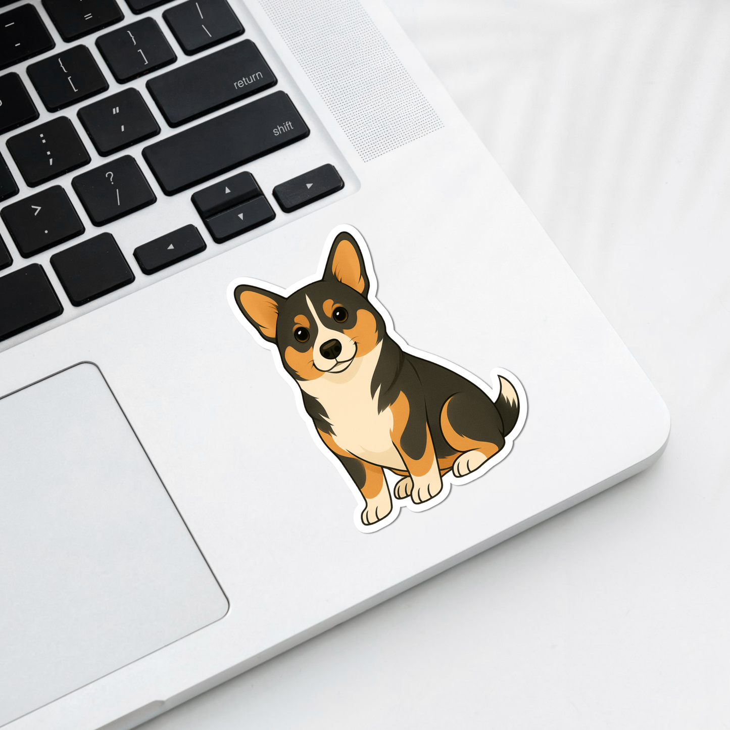 Autocollant personnalisé Pembroke Corgi - Tricolore | Personnalisable avec nom