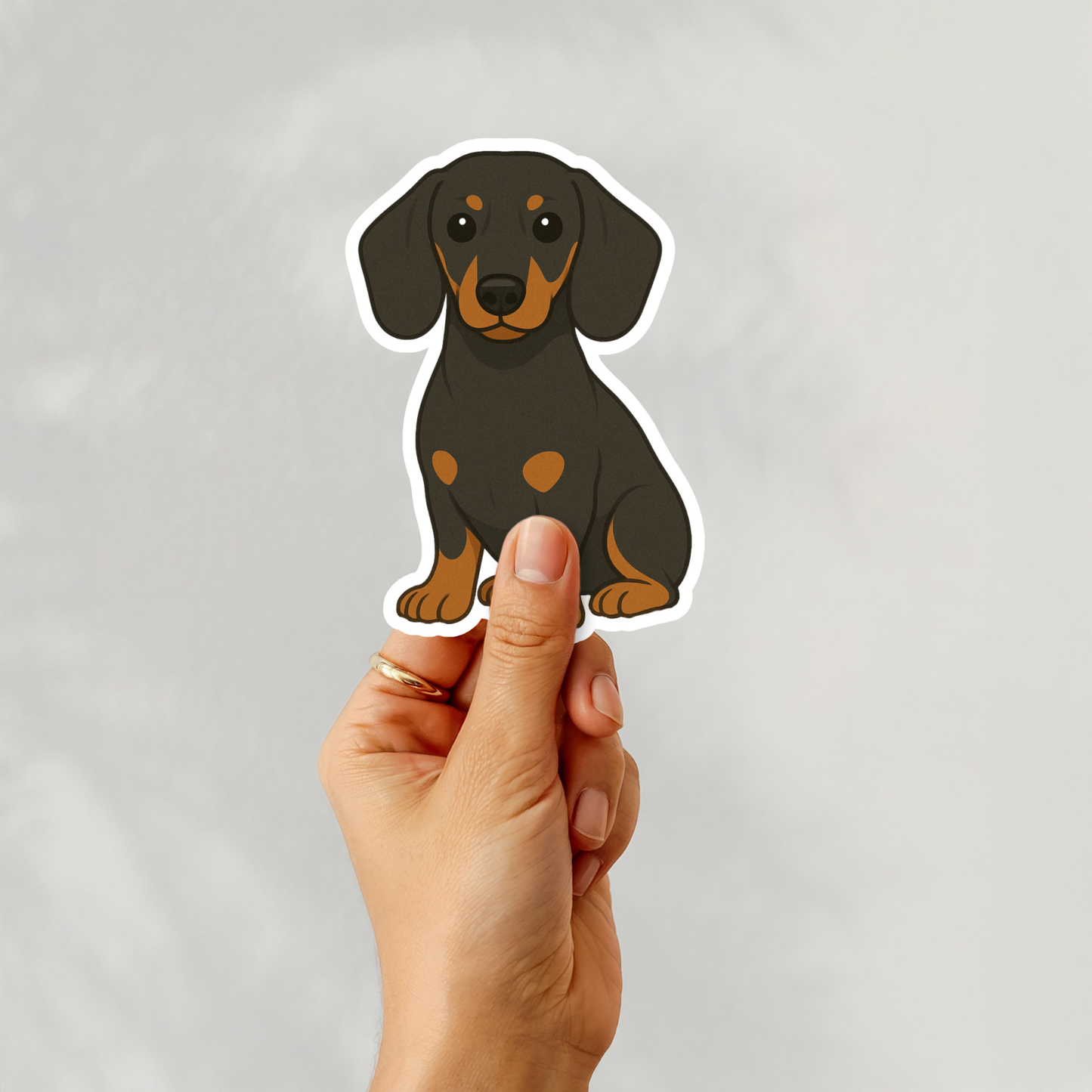 Custom Dachshund Dog Sticker - Black and Tan | Personalized with Name
