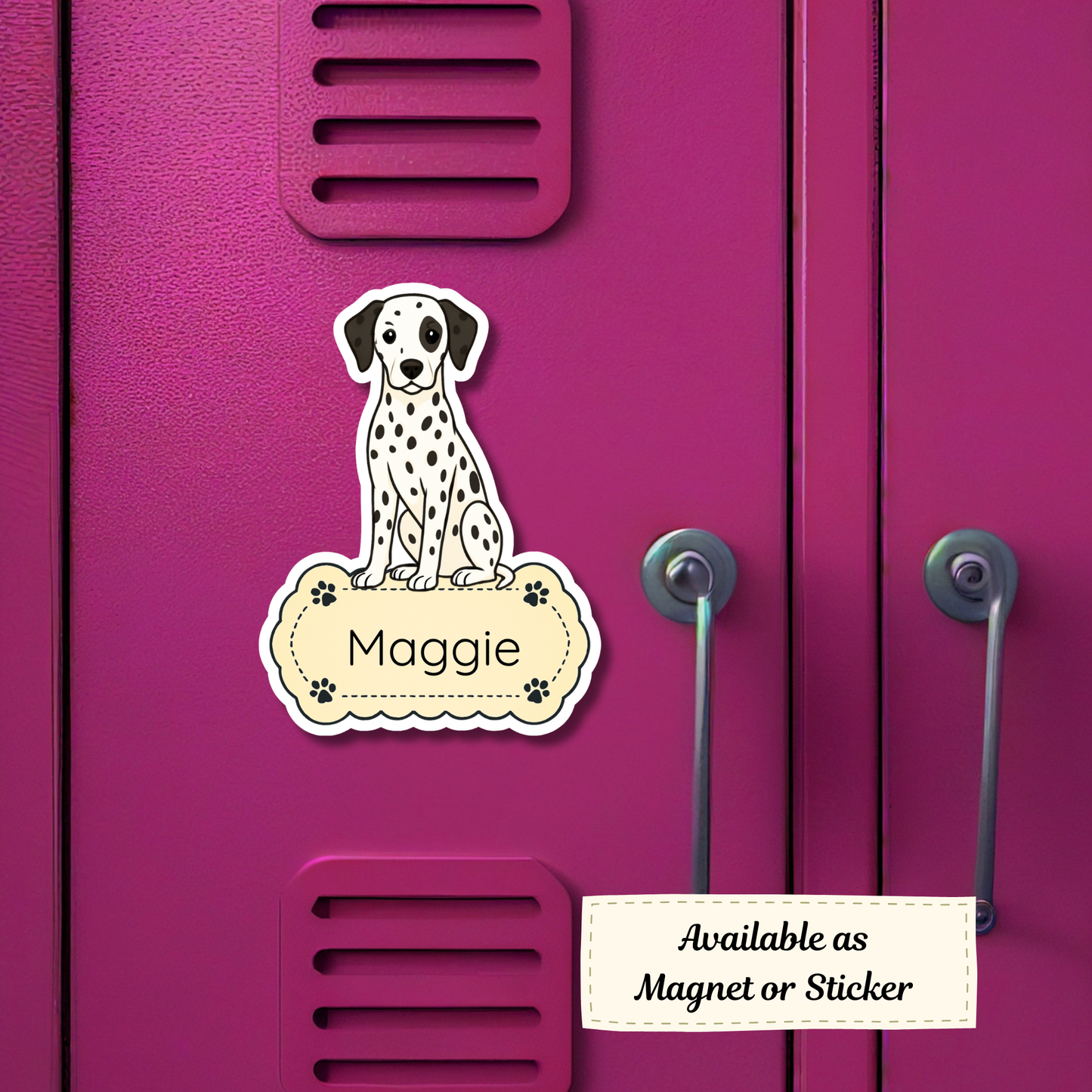 Custom Dalmatian Dog Sticker - Black Spotted | Personalized with Name