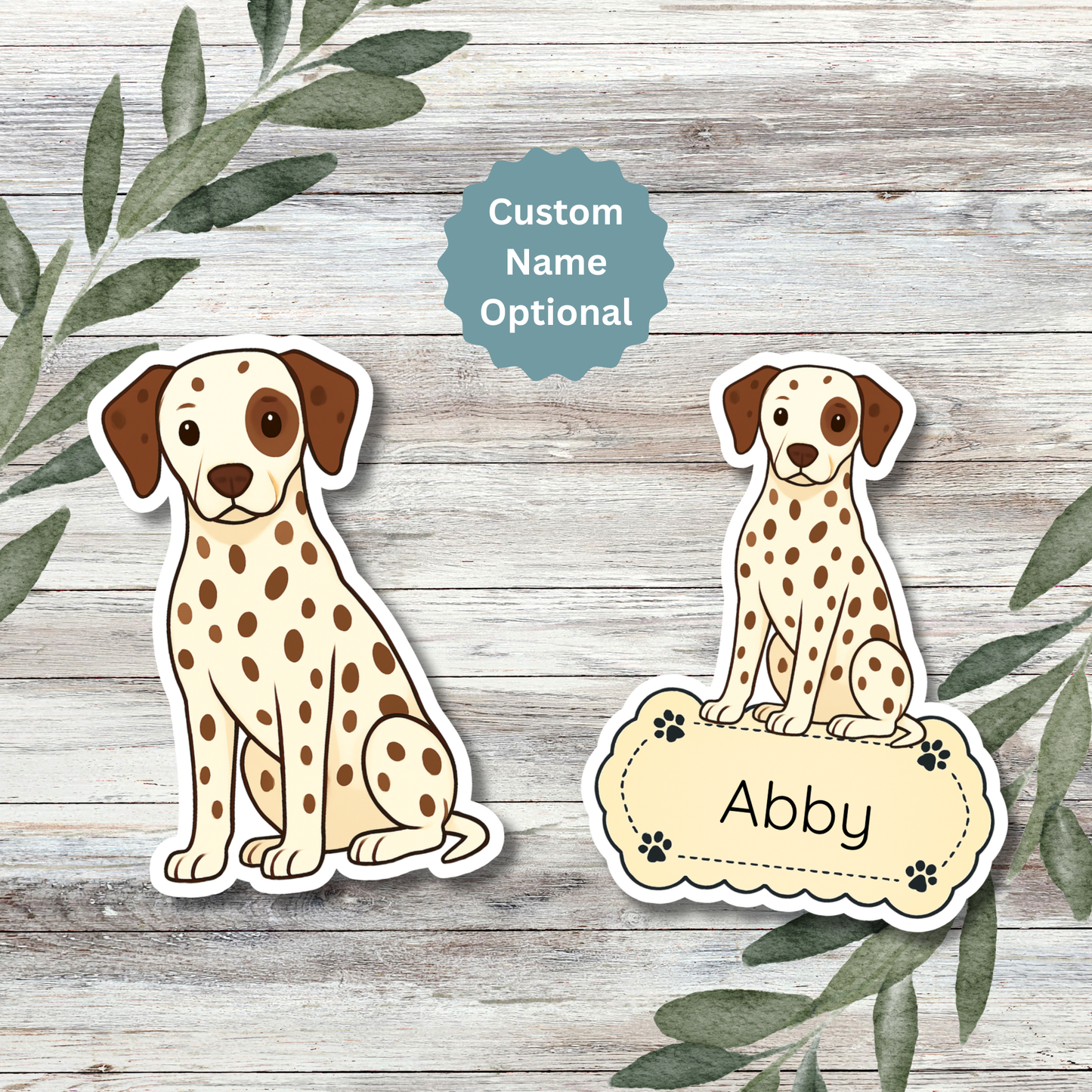 Custom Dalmatian Dog Sticker - Liver Spotted | Personalized with Name