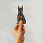 Custom Doberman Pinscher Dog Sticker - Cropped Ears Black and Rust | Personalized with Name