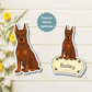 Custom Doberman Pinscher Dog Magnet - Cropped Ears Red and Rust | Personalized with Pet Name