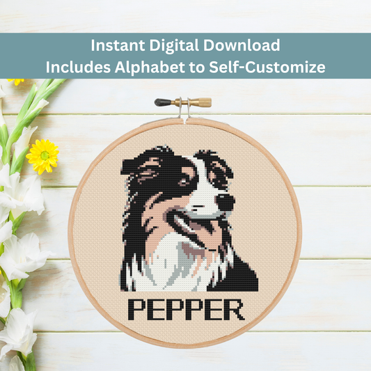 Patron de point de croix pour portrait d'animal de compagnie (PDF)