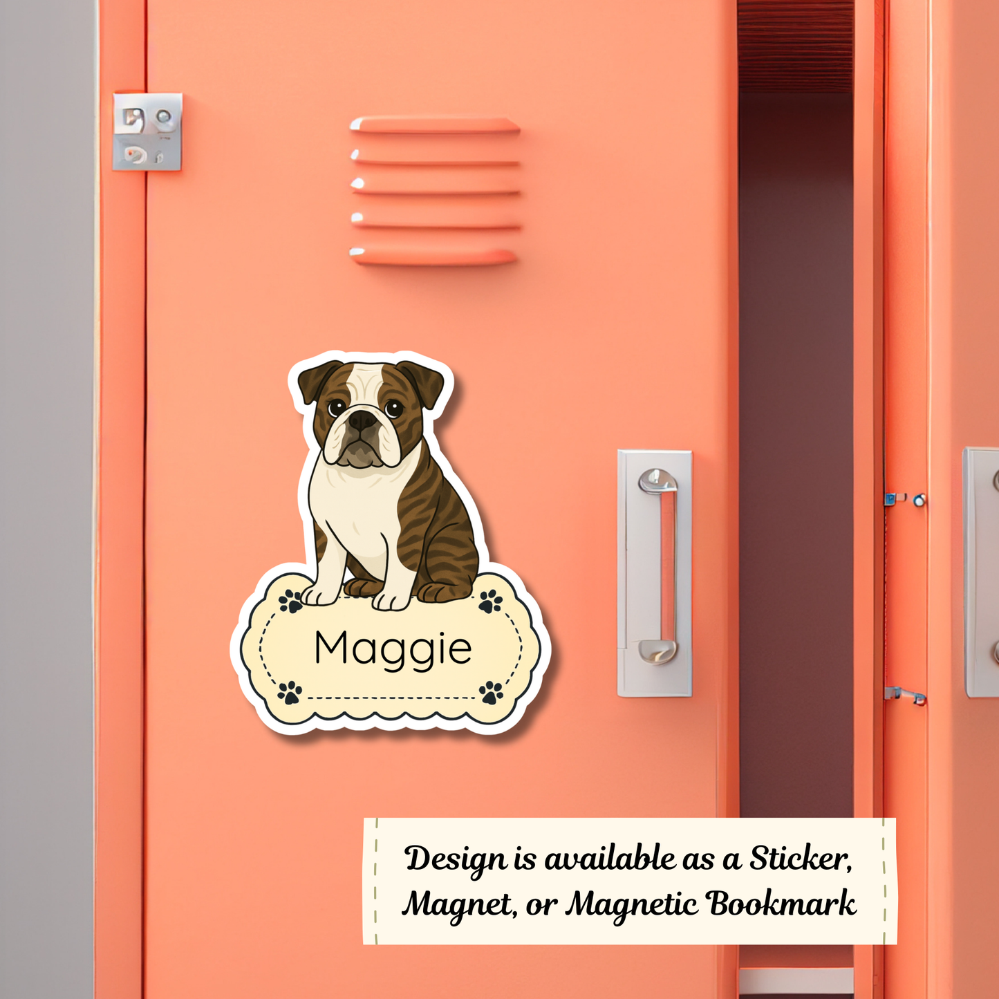 Custom English Bulldog Dog Magnet / Bookmark - Brindle