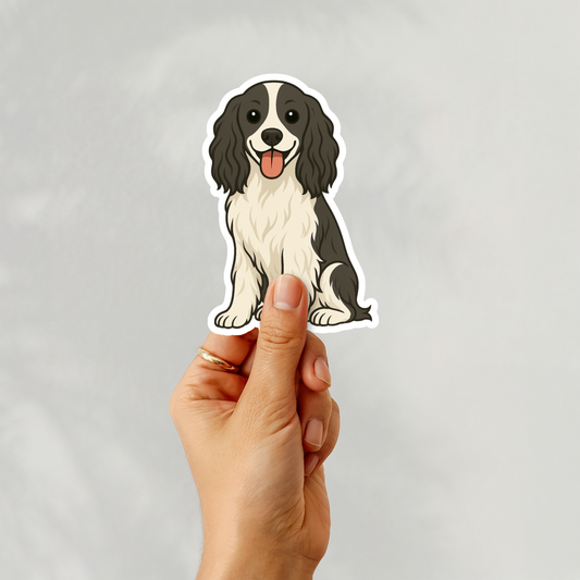 Custom English Springer Spaniel Dog Magnet - Black and White | Personalized with Pet Name