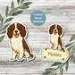 Custom English Springer Dog Sticker - Liver and White | Personalized with Name