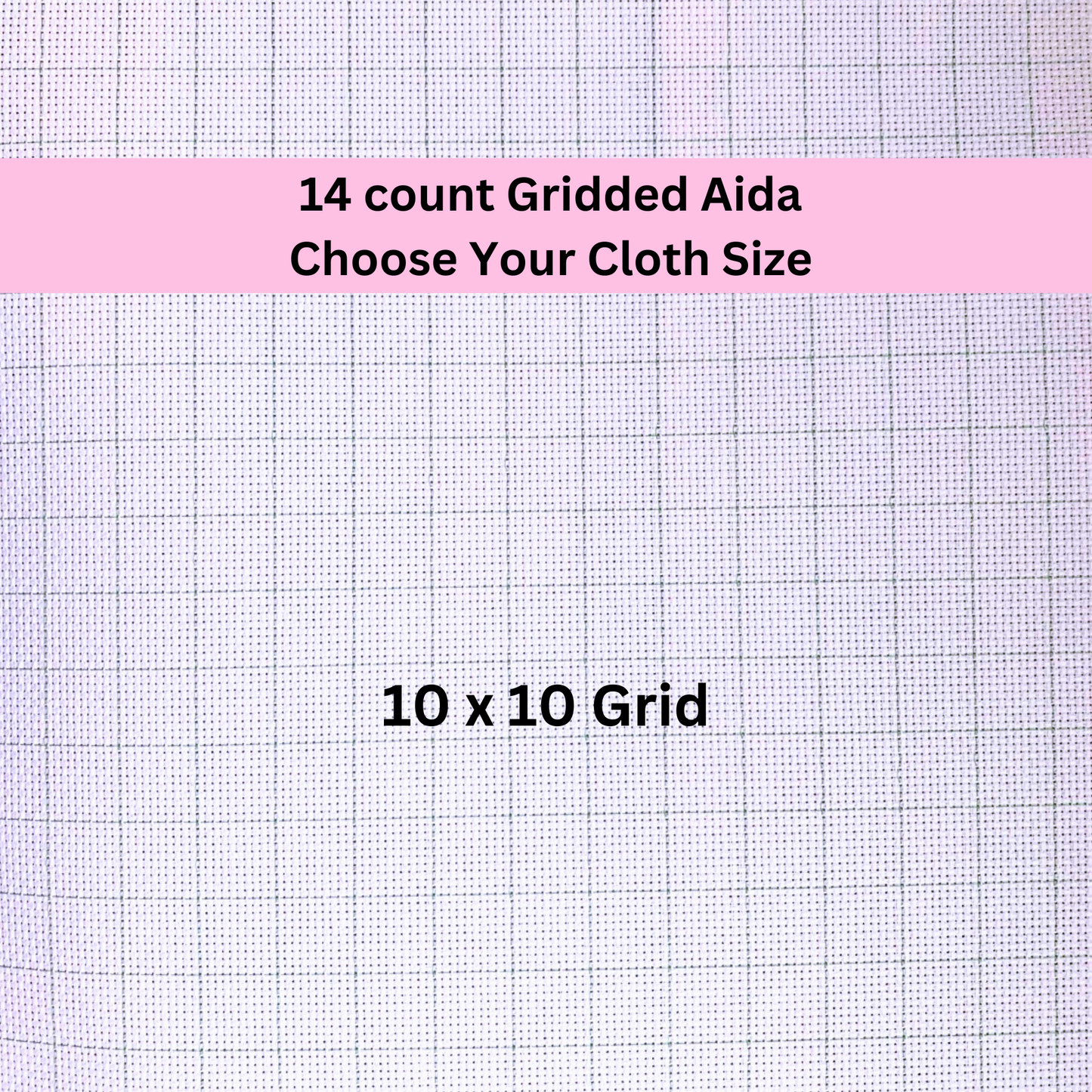 14 Count Gridded Aida Cloth with Removable Lines - Multiple Sizes Available