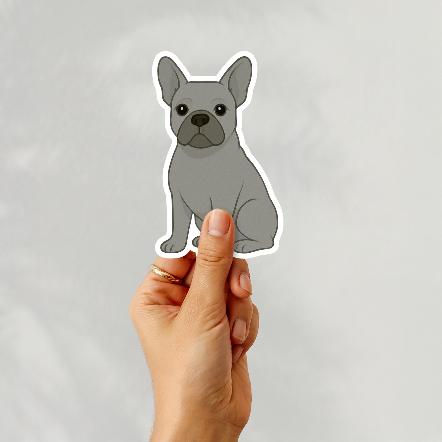 Autocollant bouledogue français personnalisé – Bleu | Personnalisable avec nom