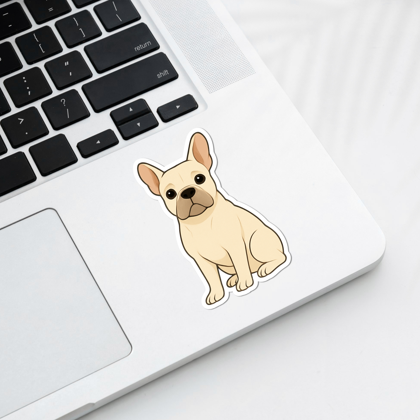 Autocollant bouledogue français personnalisé – Crème | Personnalisable avec nom