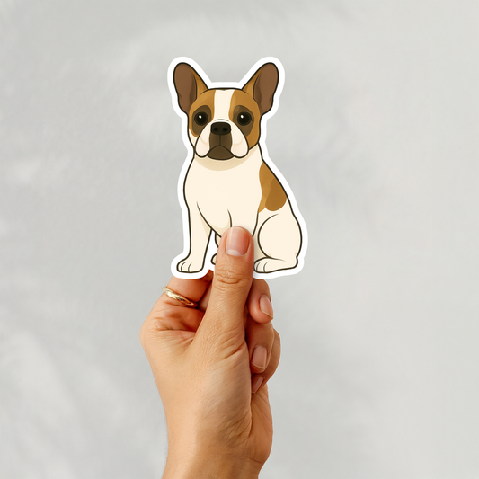 Custom French Bulldog Dog Sticker - Pied | Personalized with Name